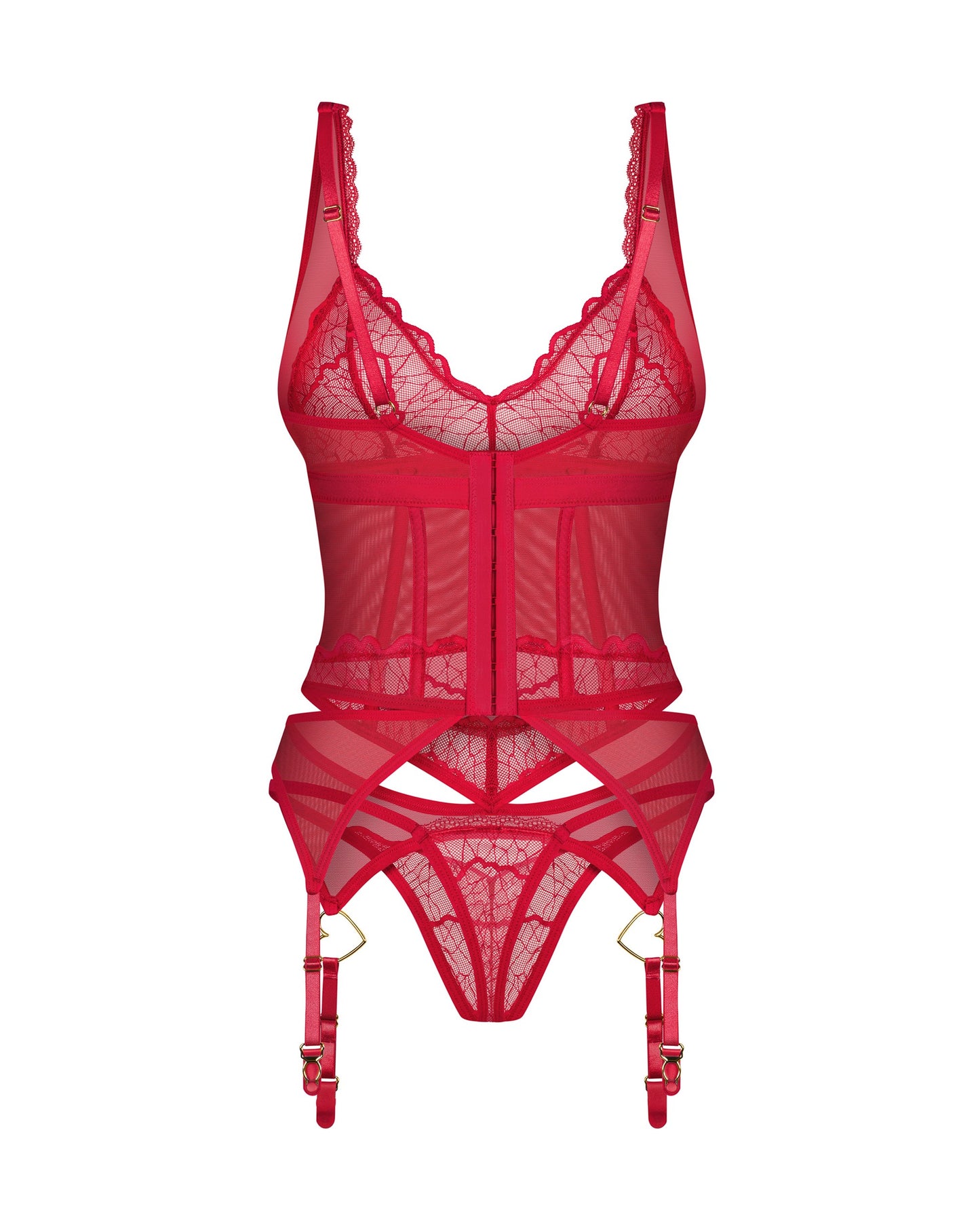 Obsessive Corset y Tanga Cupide Desir Rojo L/XL