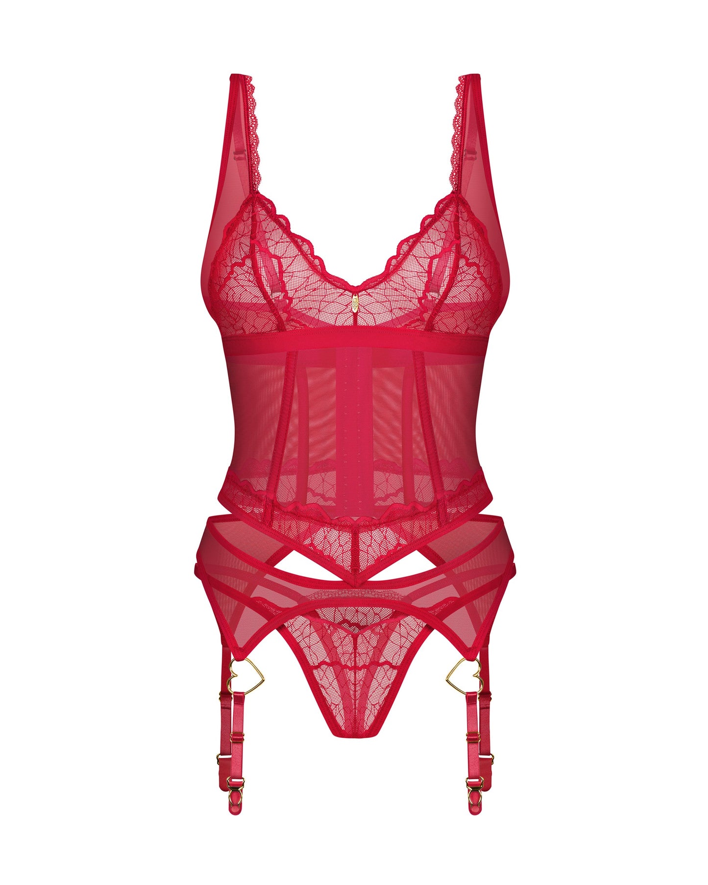 Obsessive Corset y Tanga Cupide Desir Rojo L/XL