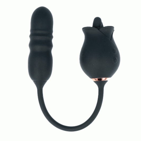 Estimulador de Clítoris y Vibrador con Empuje Vaginal