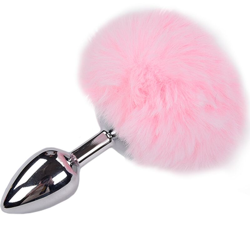 Plug Metal Cola Conejo Rosa M