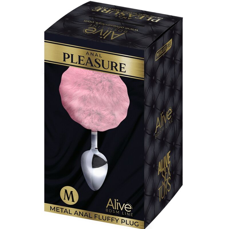 Plug Metal Cola Conejo Rosa M