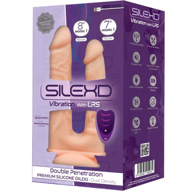 Silexd Dildo Silicona Doble 8" 7" Vibración Control Remoto