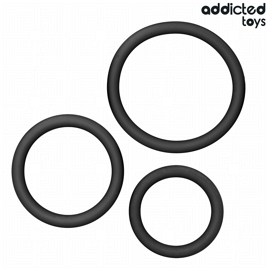 Kit 3 Anillos Negro Model 2