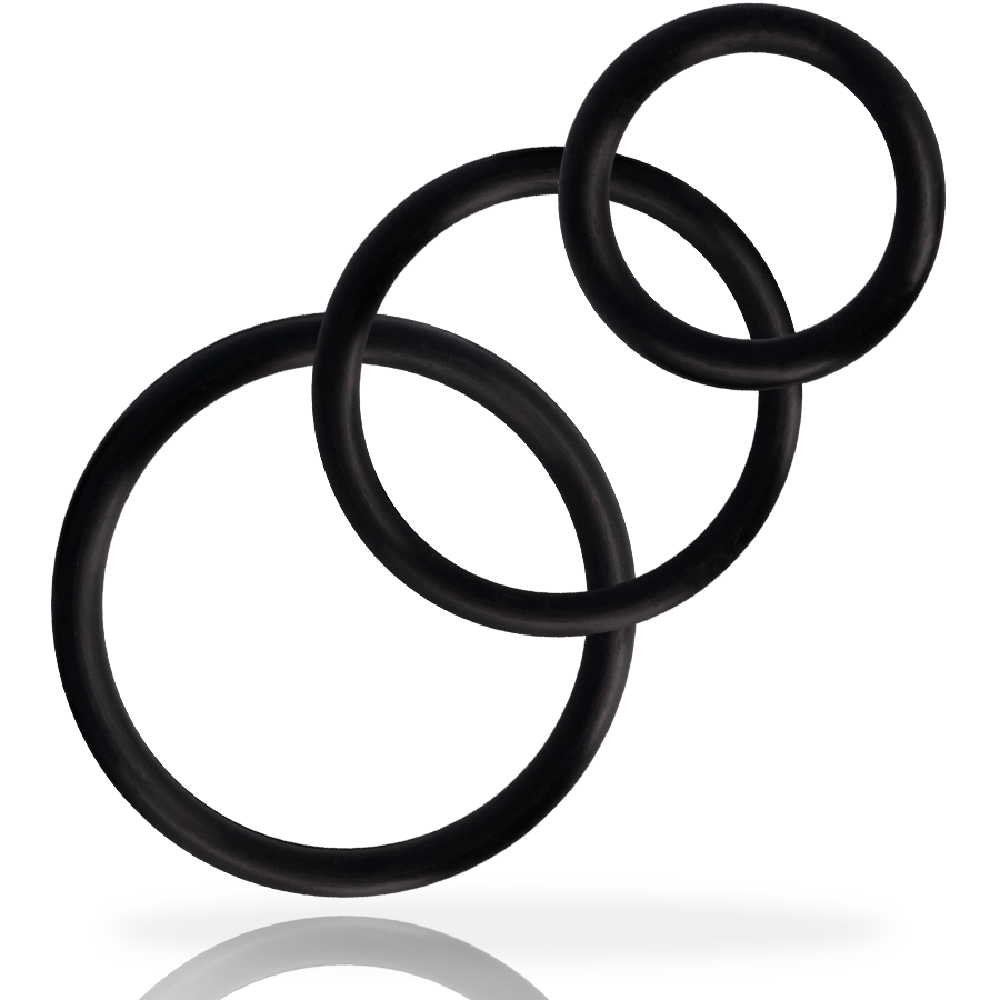 Kit 3 Anillos Addicted Negro