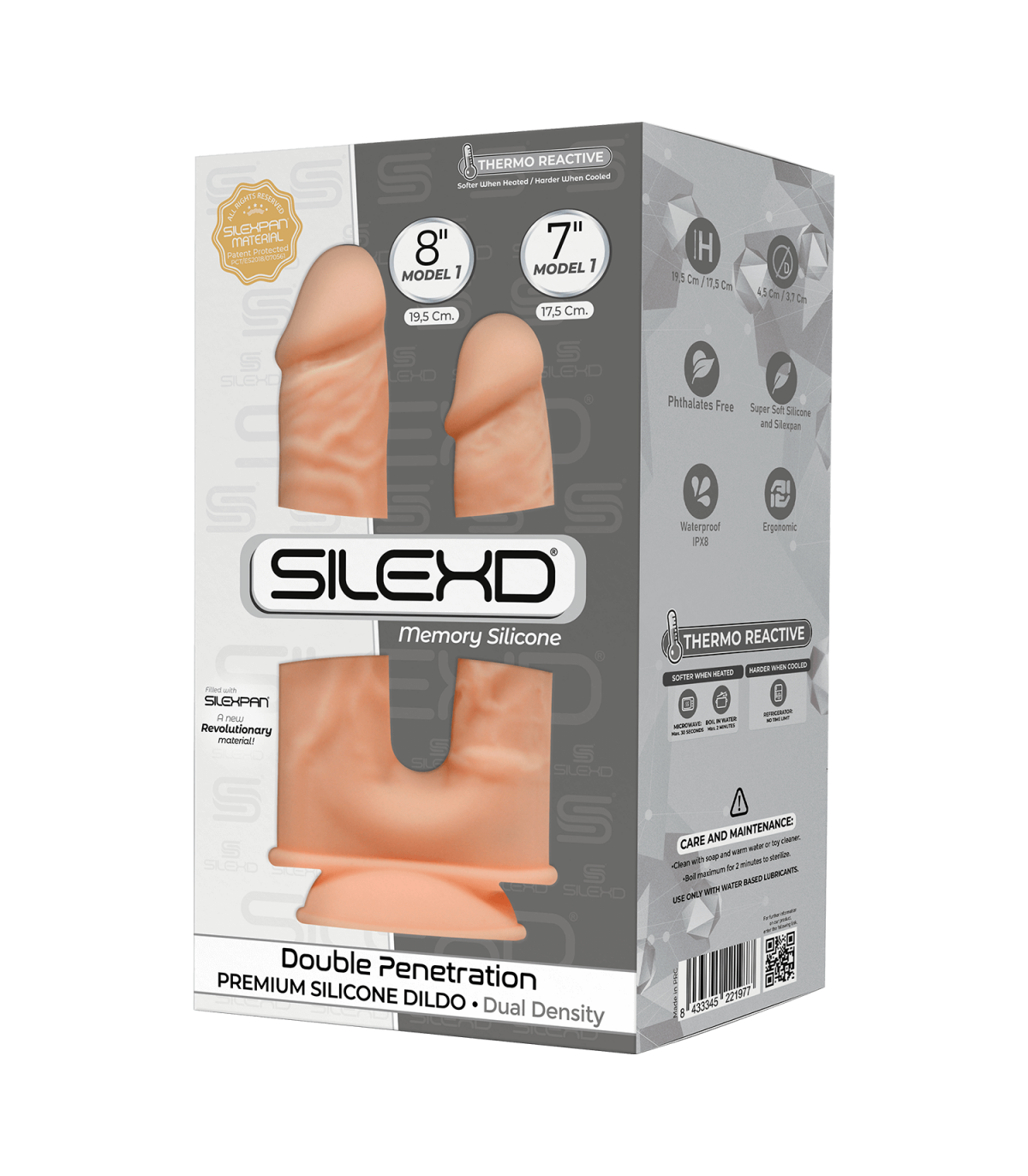 Silexd Dildo Silicona Doble 8" 7" Thermo Reactive