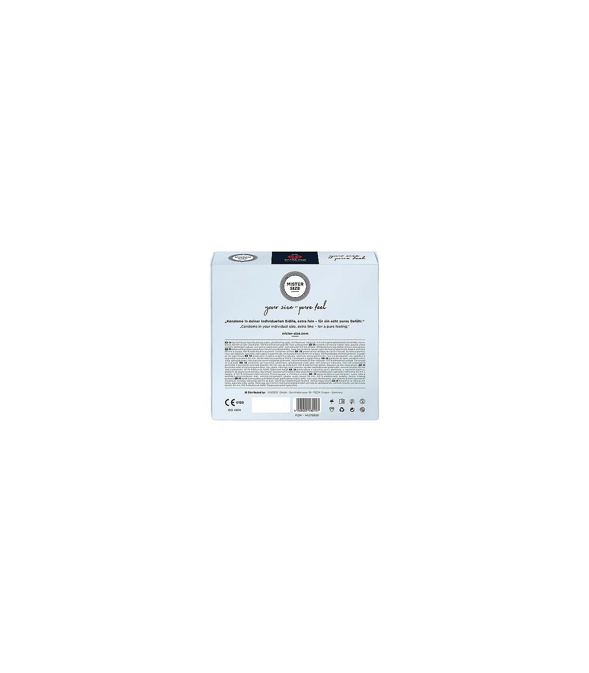 Preservativos Mister Size Pure Feel Extra Fino 60 MM 36 UDS