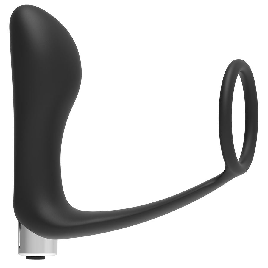 Vibrador Prostático con Anillo Negro Recargable