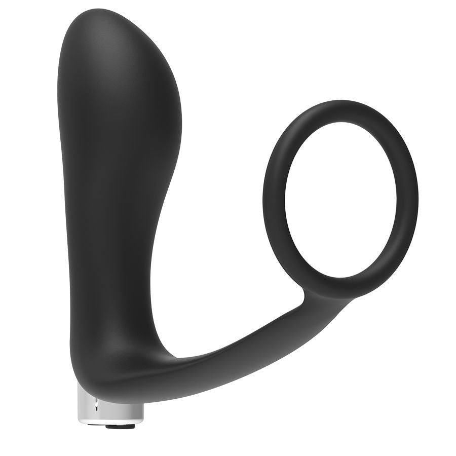 Vibrador Prostático con Anillo Negro Recargable