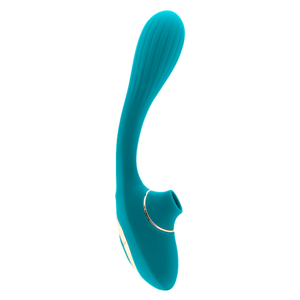 Succionador Vibrador Pleasures Dual Suction Turquesa