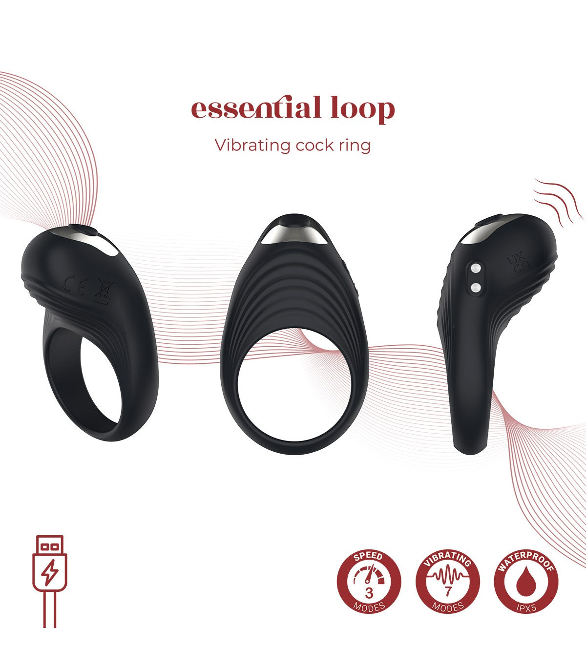 Anillo Vibrador Recargable USB Loop Virgite
