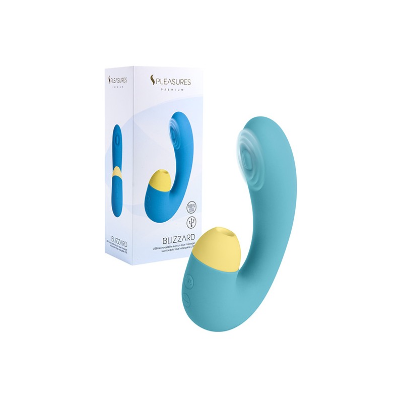 Succionador Vibrador Pleasures Blizzard Azul