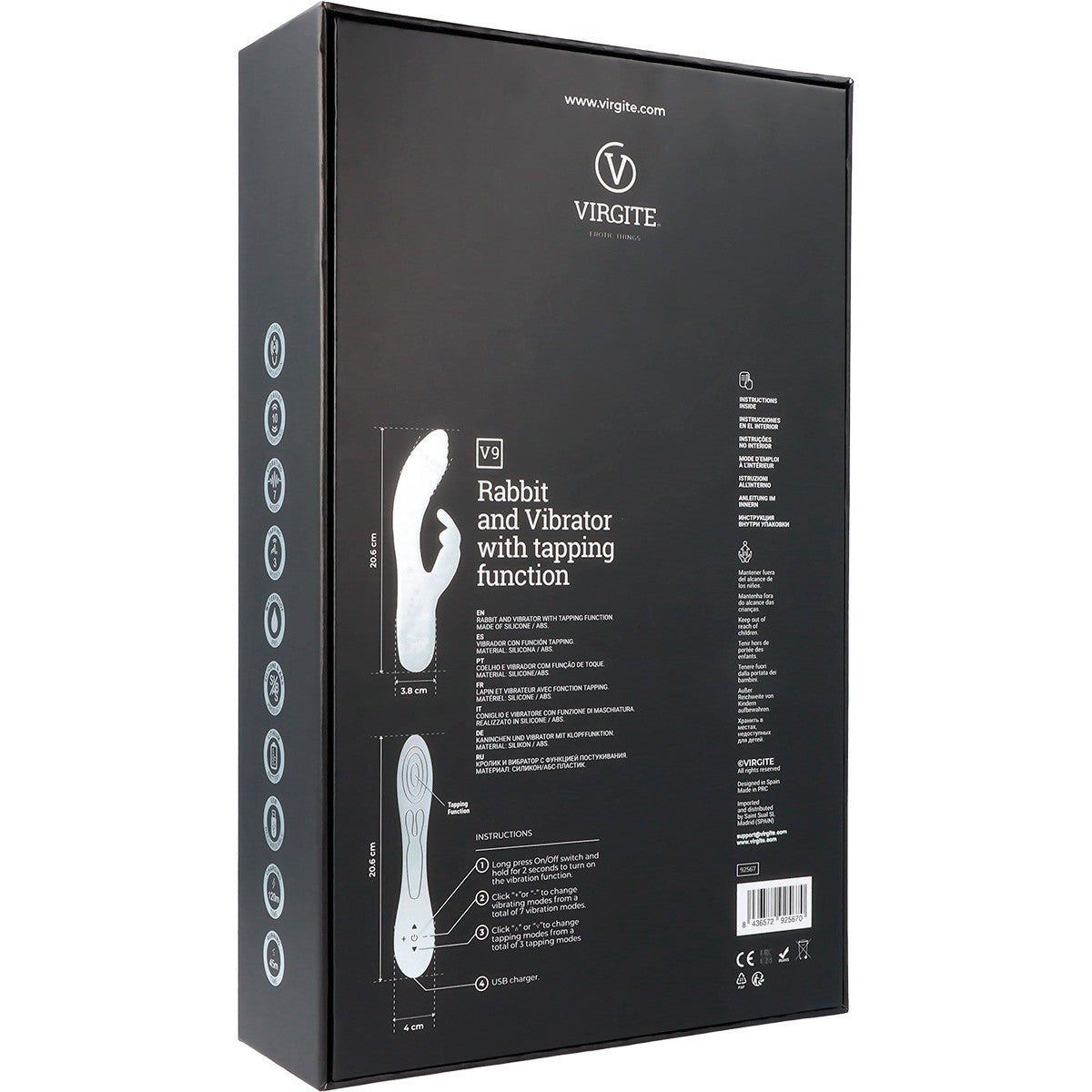 Vibrador Tapping Punto G Recargable V9 Negro