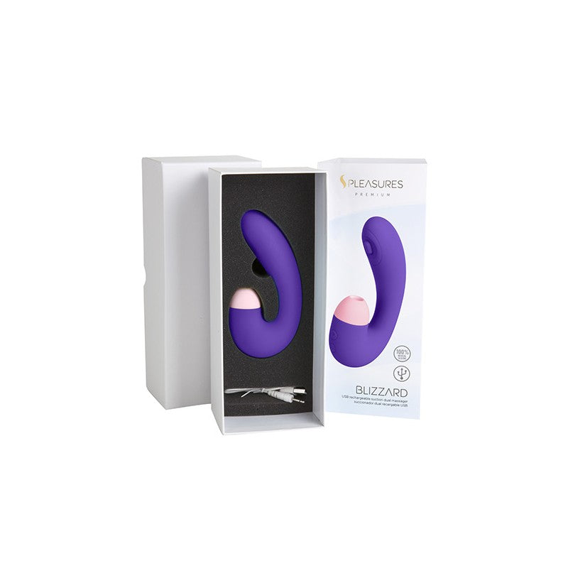 Succionador Vibrador Pleasures Blizzard Purple