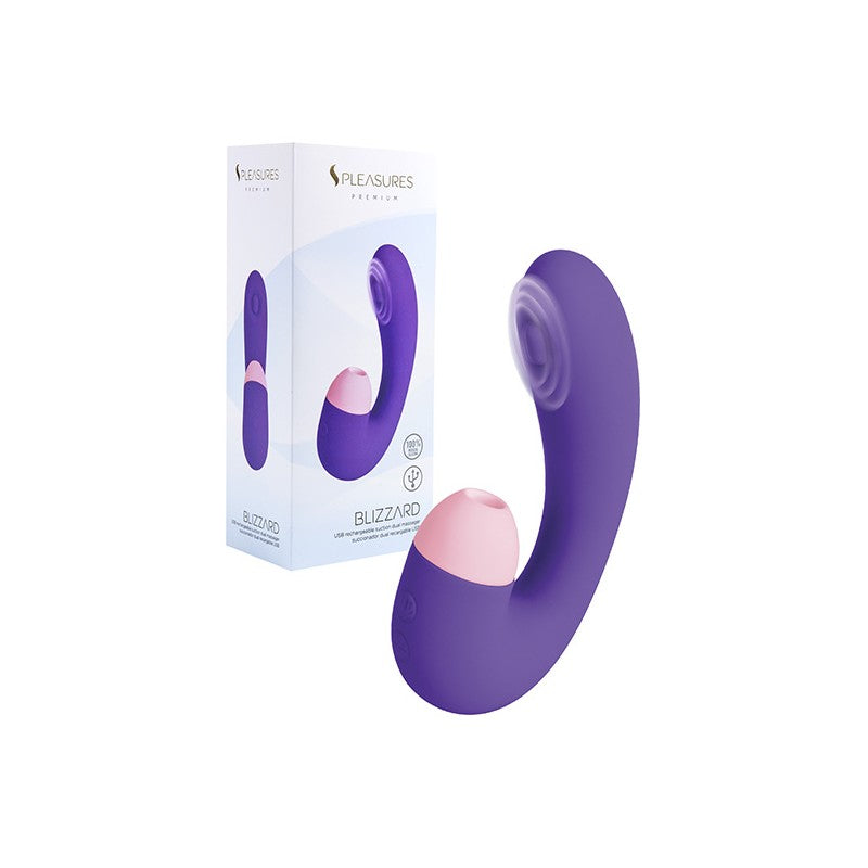 Succionador Vibrador Pleasures Blizzard Purple