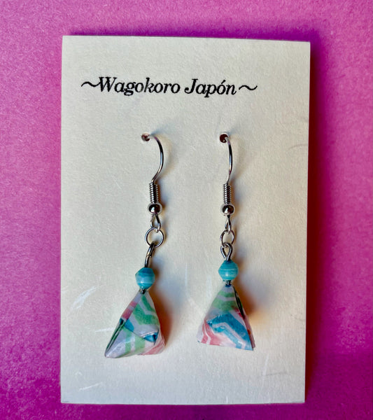 Wagokoro Japón Pendientes Origami Piedra Model 1