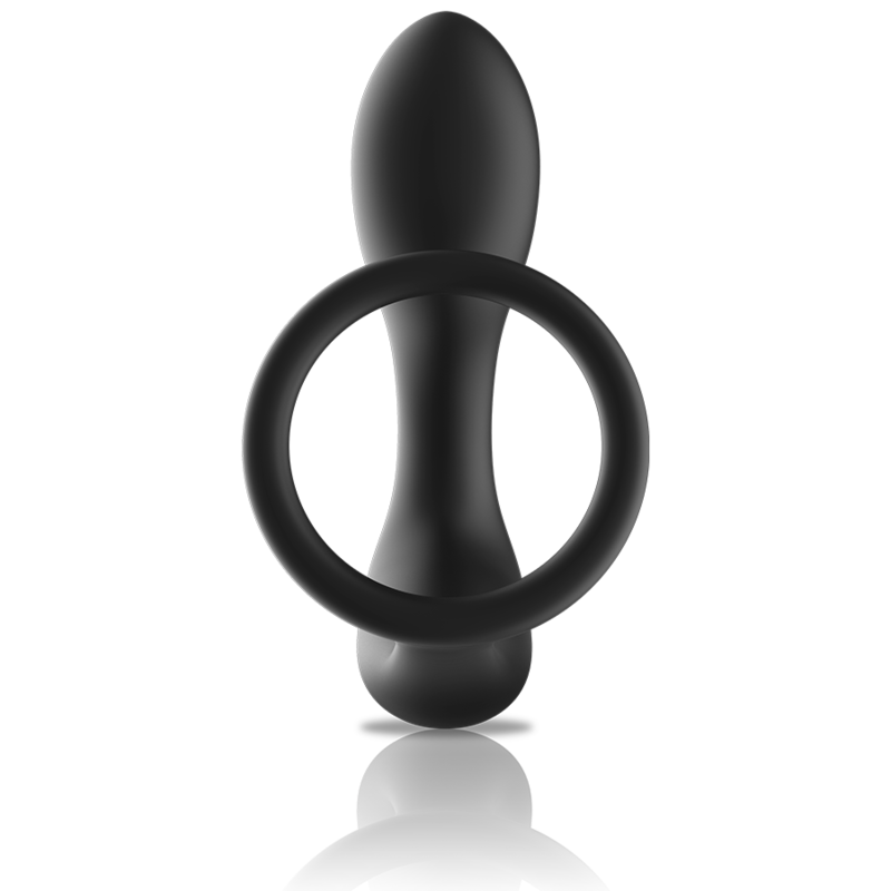 Plug Anal Prostático Con Anillo Control Remoto Recargable Negro