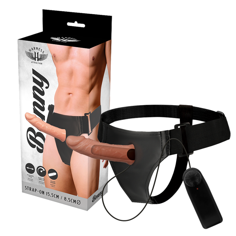 Arnés Hueco con Vibración Realístico 15,5CM
