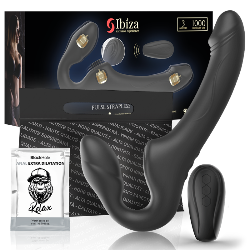 Arnés Doble Vibrador Control Remoto 3 Motores