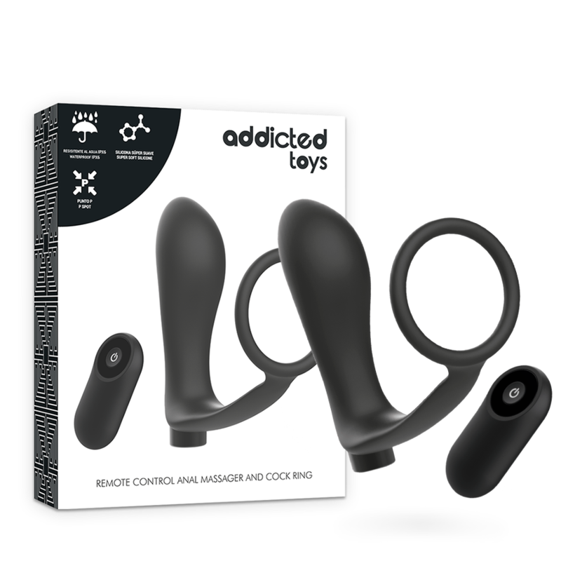 Vibrador Prostático con Anillo Control Remoto USB