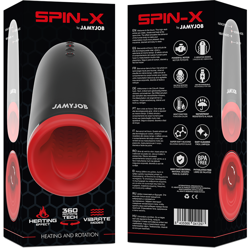 Masturbador Spin-X Con Rotación y Calor