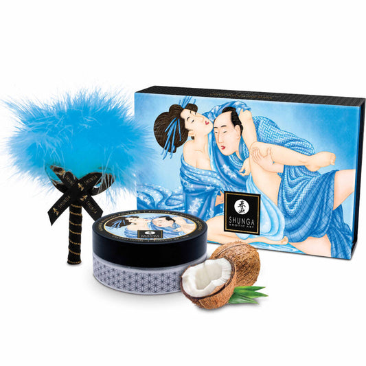 Shunga Polvos de Masaje con Pluma Sabor Coco