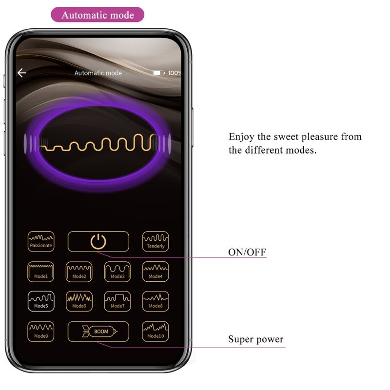 Vibrador Ethan Morado Recargable APP Control Remoto