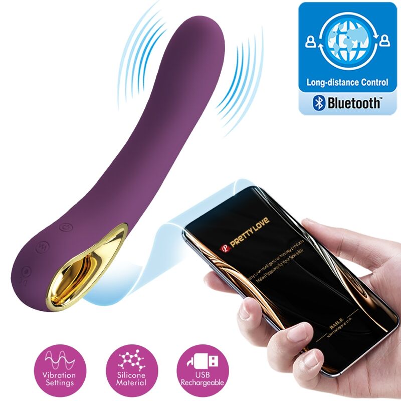 Vibrador Ethan Morado Recargable APP Control Remoto