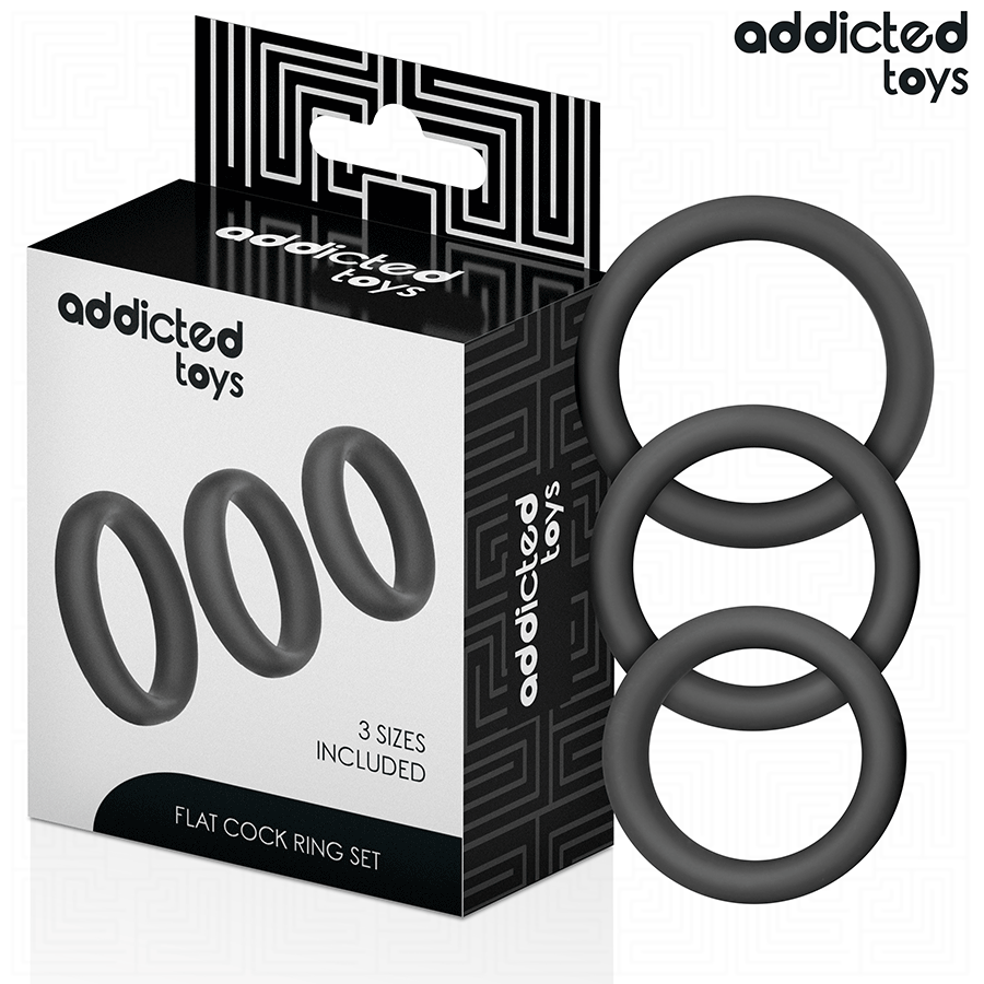 Kit 3 Anillos Negro Planos