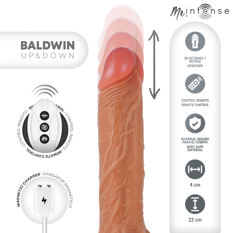 Vibrador Realístico Multifunción Sube y Baja con Control Remoto