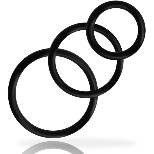 Kit 3 Anillos Addicted Negro