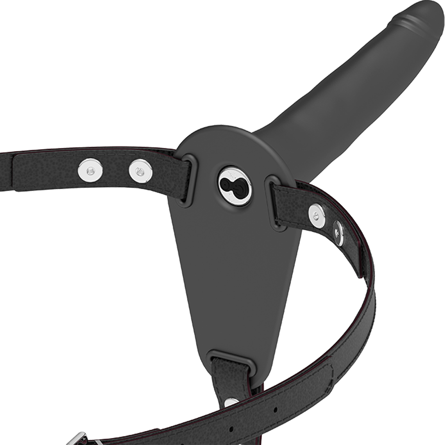 Arnés Strap-On Silicona Vibrador USB Negro