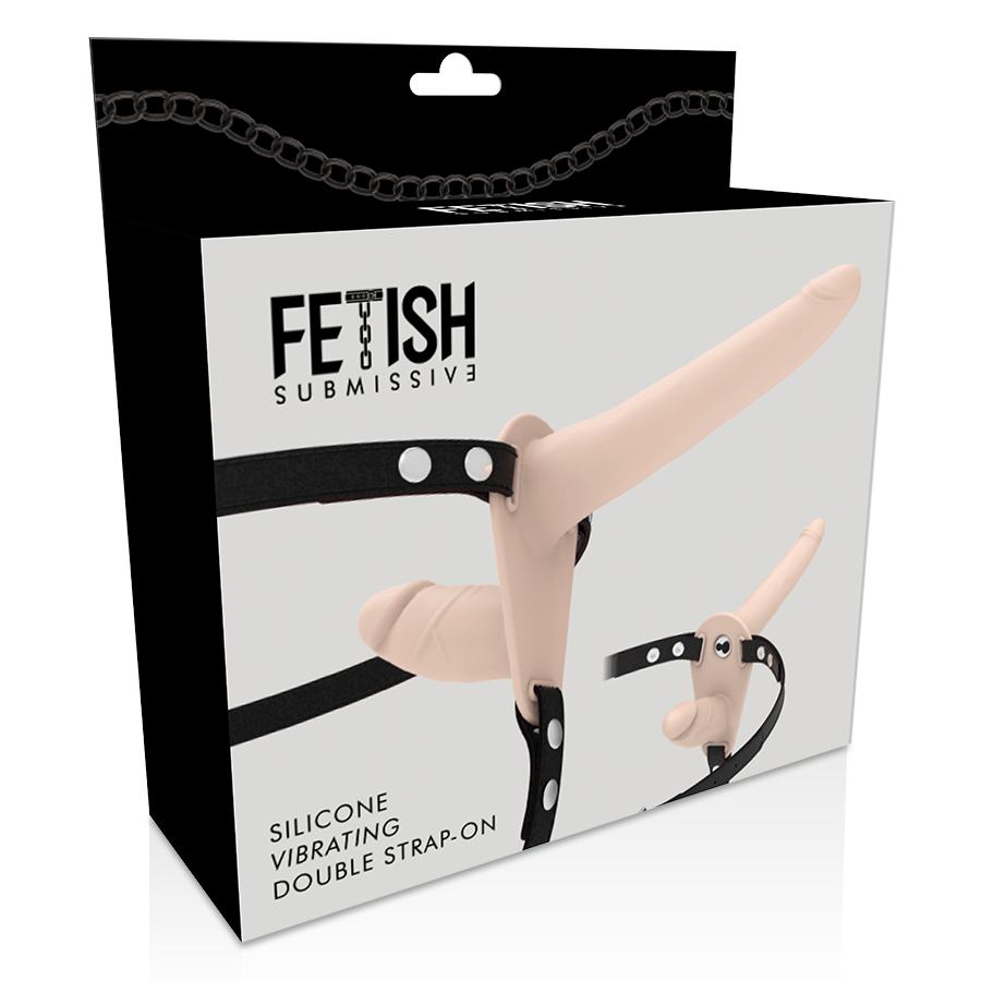 Arnés Doble Strap-On Silicona Vibrador USB