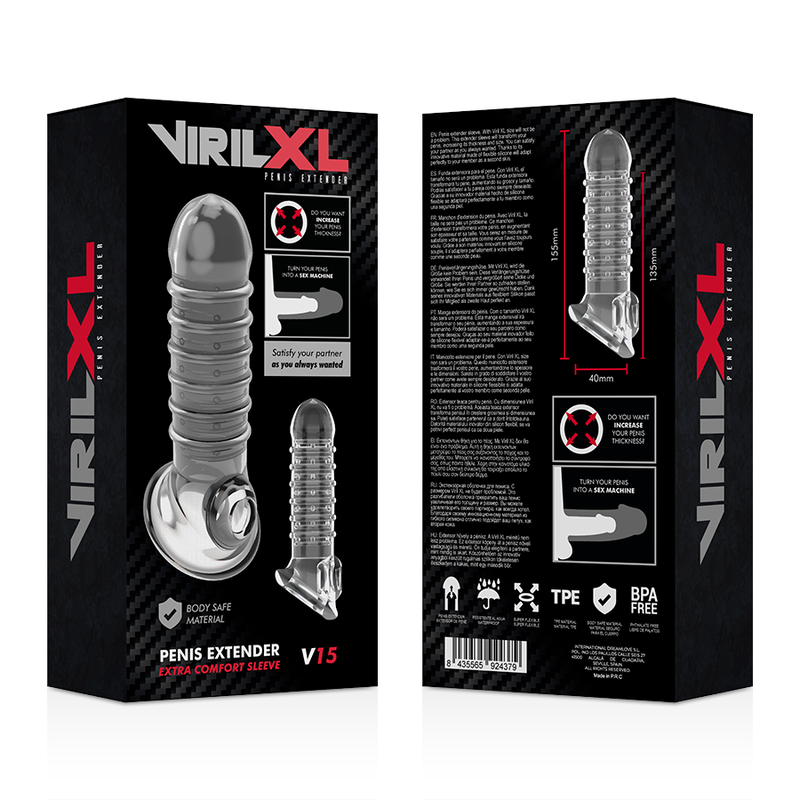 Extensión y Funda de Pene Transparente VirilXL V15