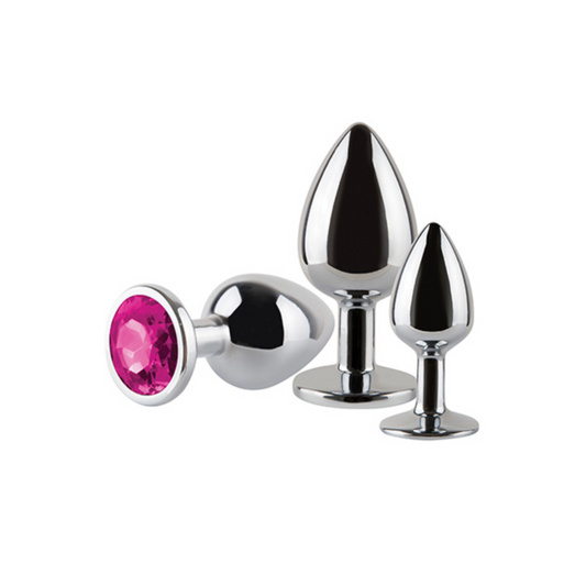 Kit 3 Plugs Joyas Rosas Anal Metal