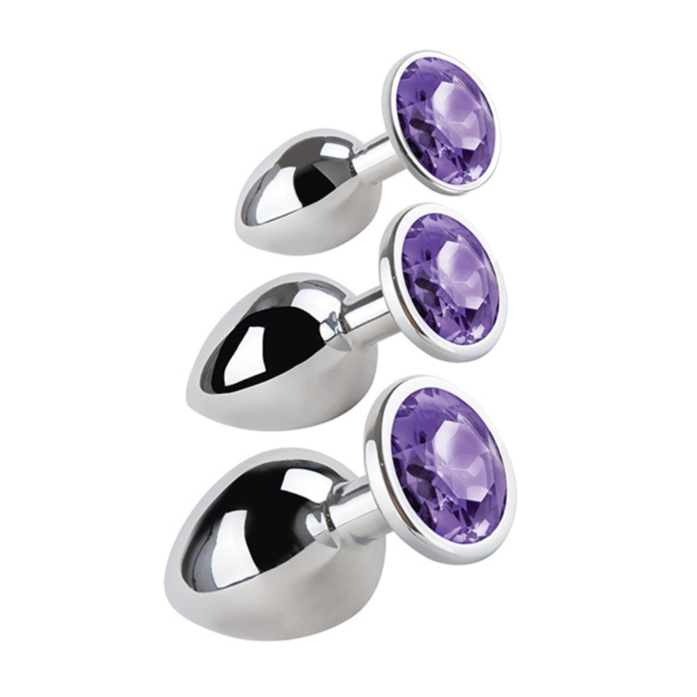 Kit 3 Plugs Joyas Purple Anal Metal