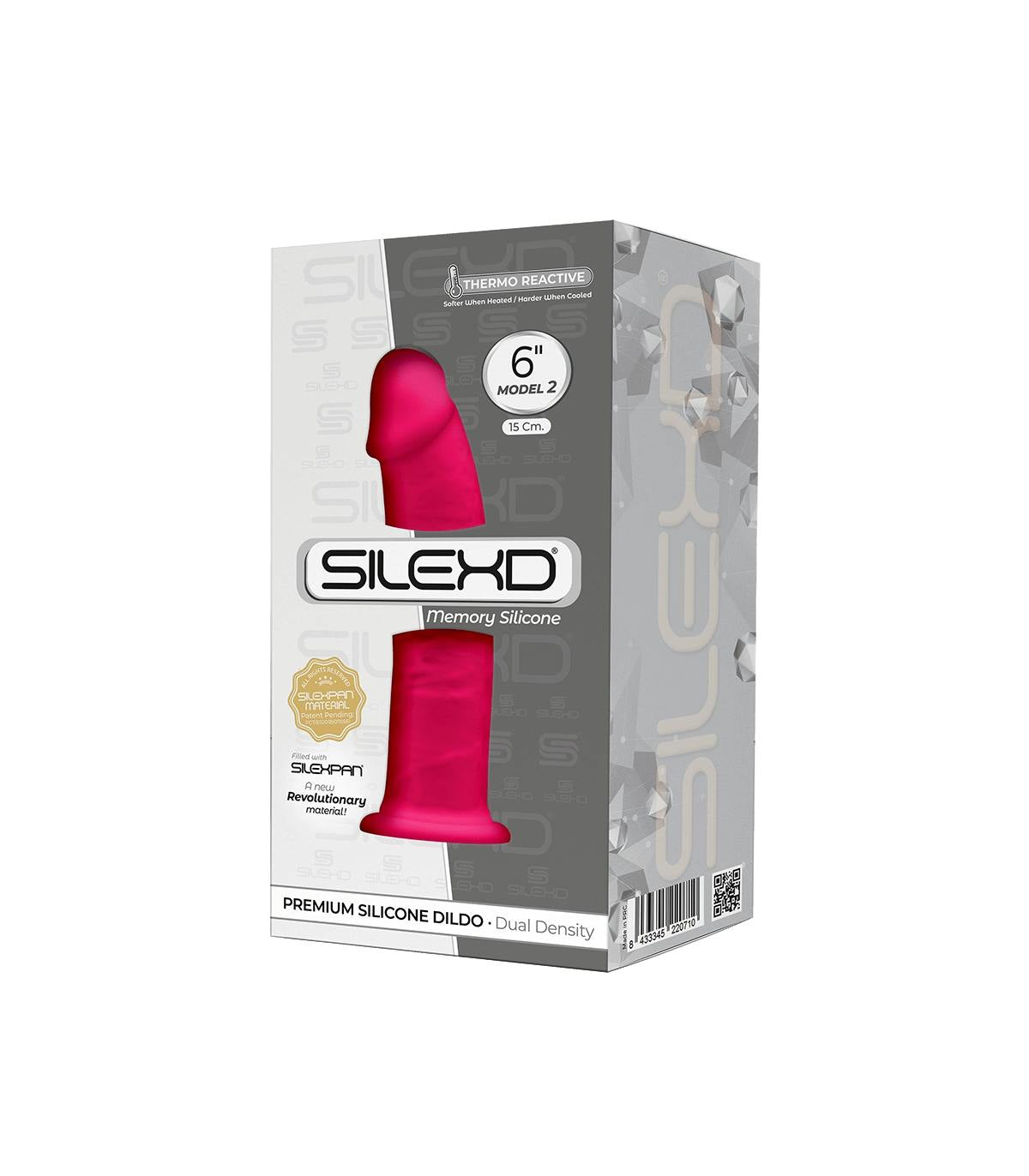 Silexd Dildo Silicona 6" Model 2 Thermo Reactive Rojo