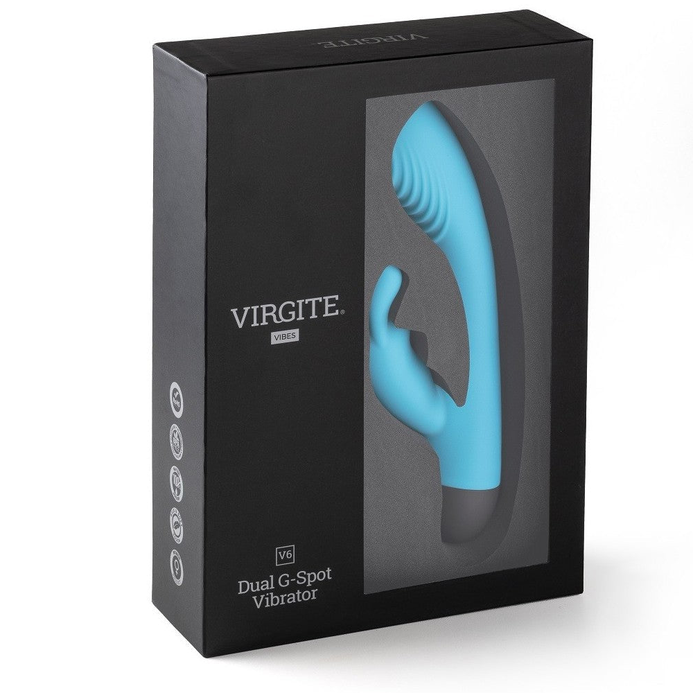 Vibrador Conejito Punto G V6 Azul USB