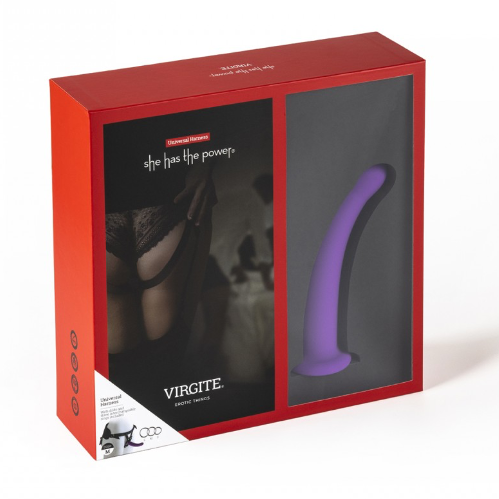 Arnés Con Dildo Morado Talla M 15 CM