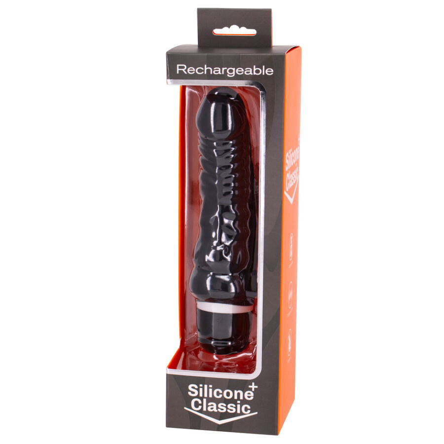 Vibrador Silicona Classic Recargable Negro 17 CM