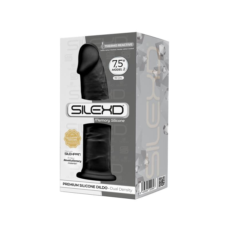 Silexd Dildo Silicona 7,5" Model 2 Thermo Reactive Negro