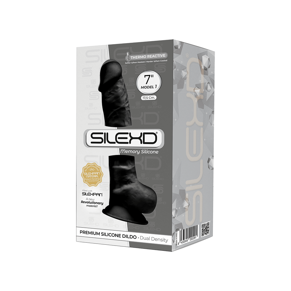 Silexd Dildo Silicona 7" Model 1 Thermo Reactive Black