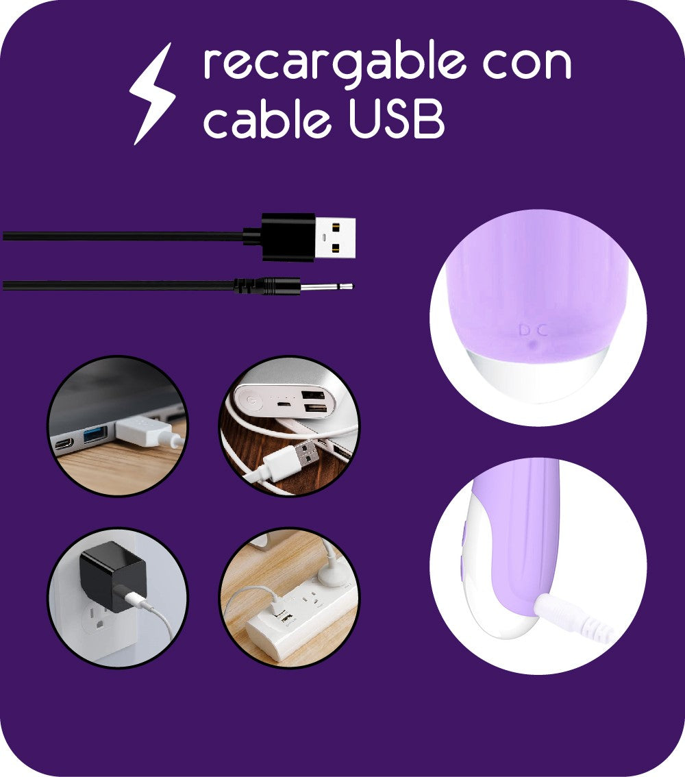 Vibrador Conejito Eos Recargable USB Purple