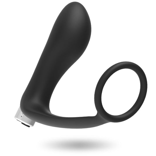Vibrador Prostático con Anillo Negro Recargable