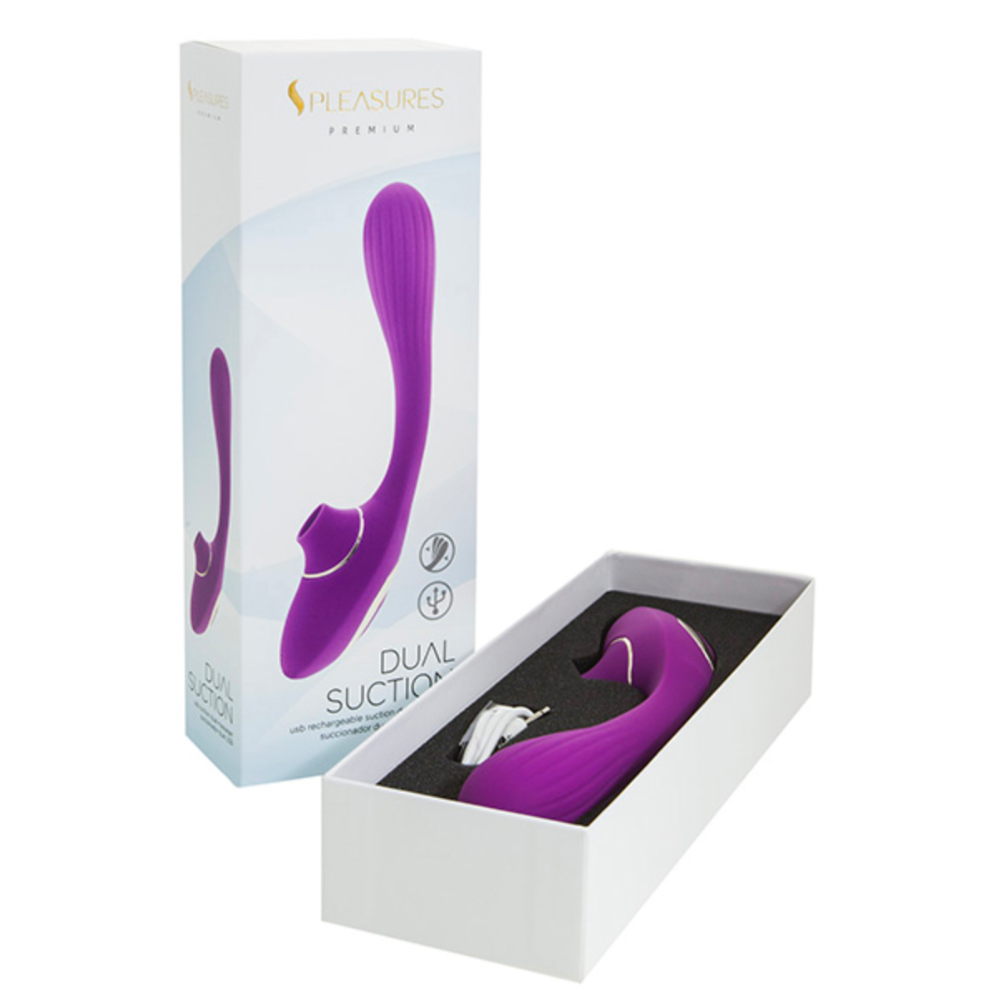 Succionador Vibrador Pleasures Dual Suction Purple