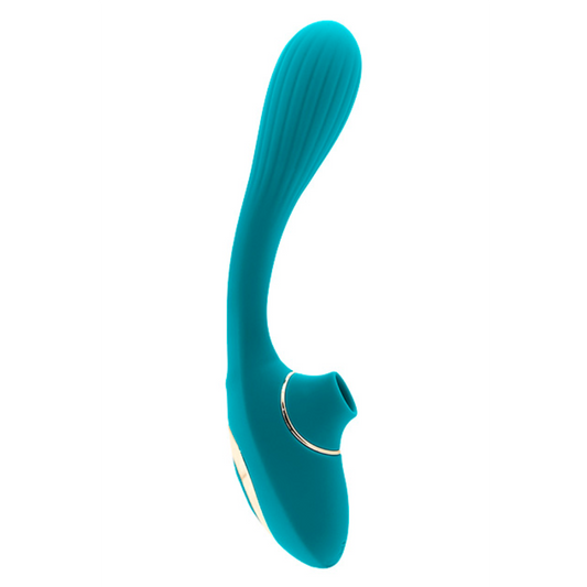 Succionador Vibrador Pleasures Dual Suction Turquesa