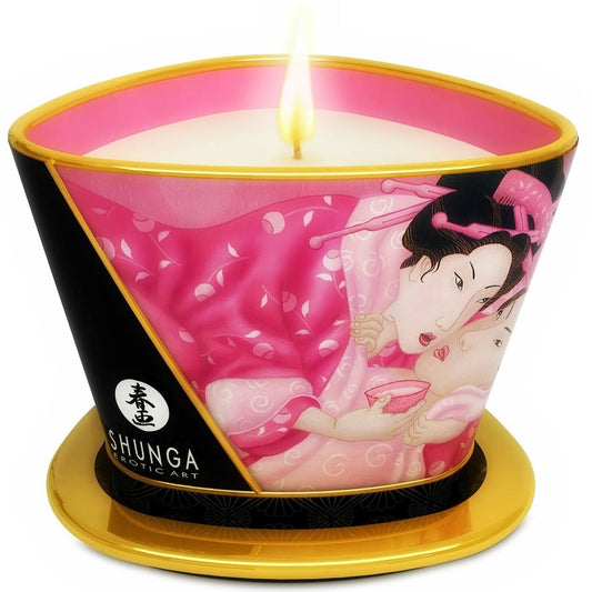 Shunga Vela de Masaje Pétalos de Rosa 170 ML