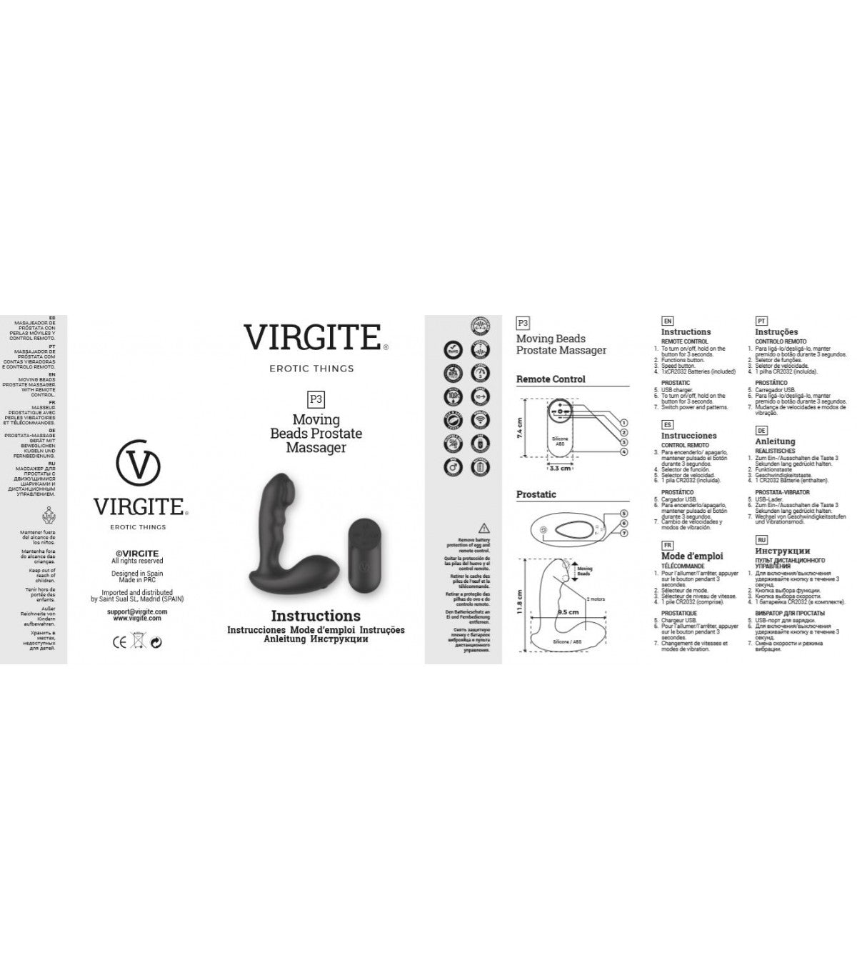 Vibrador Prostático Control Remoto Movimiento  Oscilante
