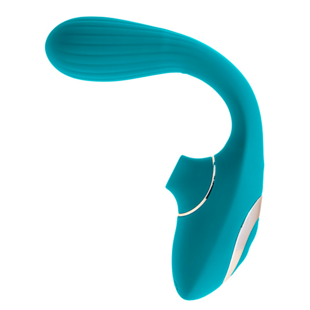 Succionador Vibrador Pleasures Dual Suction Turquesa